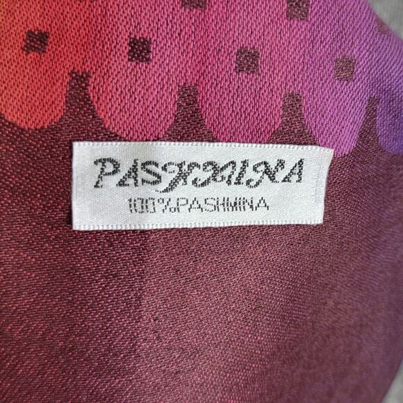 100% Pashmina Scarf Womens Multicolor Polka Dot Fringed Long Wrap Shawl 68x27 - Picture 9 of 9